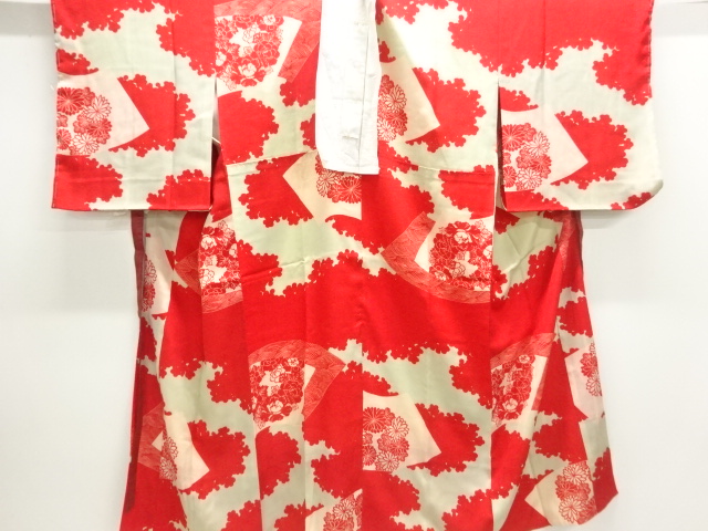 JAPANESE KIMONO / ANTIQUE JUBAN / SILK / KINSHA / FLOWER